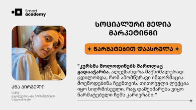 სოციალური მედია მარკეტინგი - ანა პირველი კურსის შესახებ